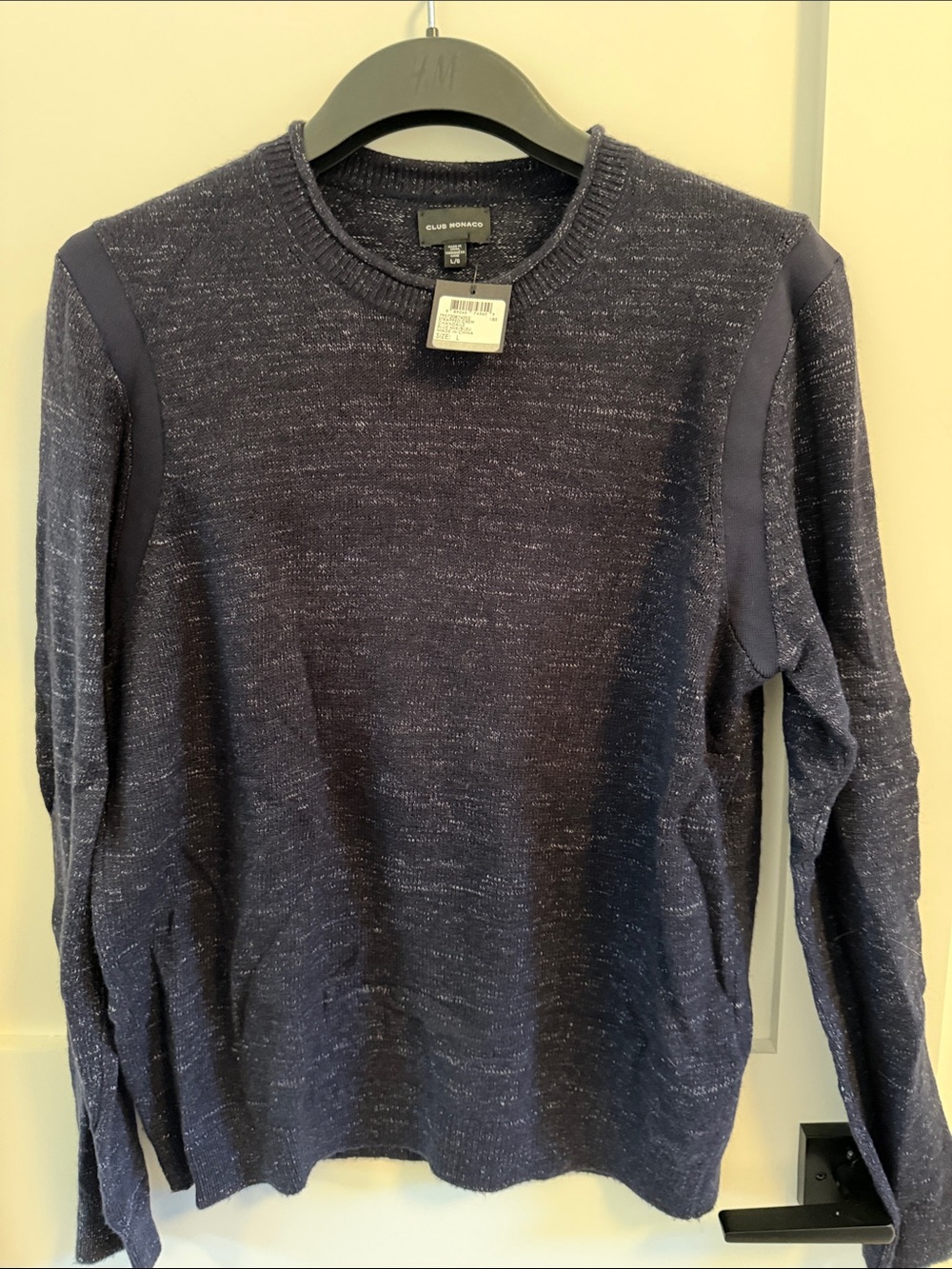 Club Monaco Navy Marled Crewneck Sweater